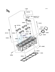 Z1000 ZR1000DDF FR GB XX (EU ME A(FRICA) drawing Cylinder Head