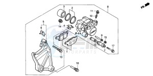 NT650V drawing REAR BRAKE CALIPER (NT650VW/X/Y/1)