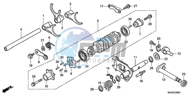 GEARSHIFT DRUM/SHIFT FORK