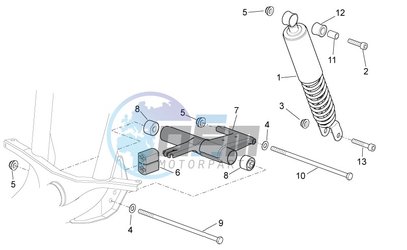 R.shock absorber-connect. Rod