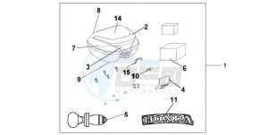 CBF600NA9 UK - (E / ABS MKH) drawing TOP BOX 35 L BLACK