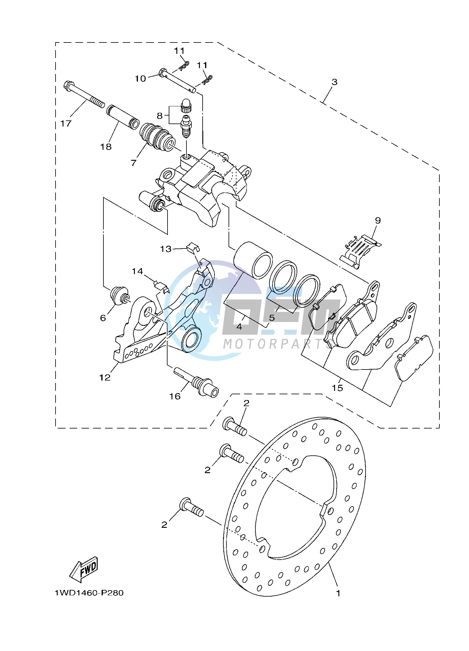 REAR BRAKE CALIPER