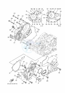 XT250 XT250P (B1UK) drawing CRANKCASE COVER 1