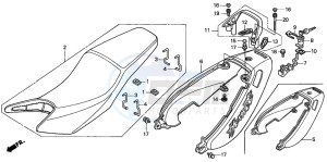 CB600F CB600F drawing SEAT/SEAT COWL (CB600F2/F22)