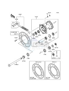 KLX450R KLX450AEF EU drawing Rear Hub