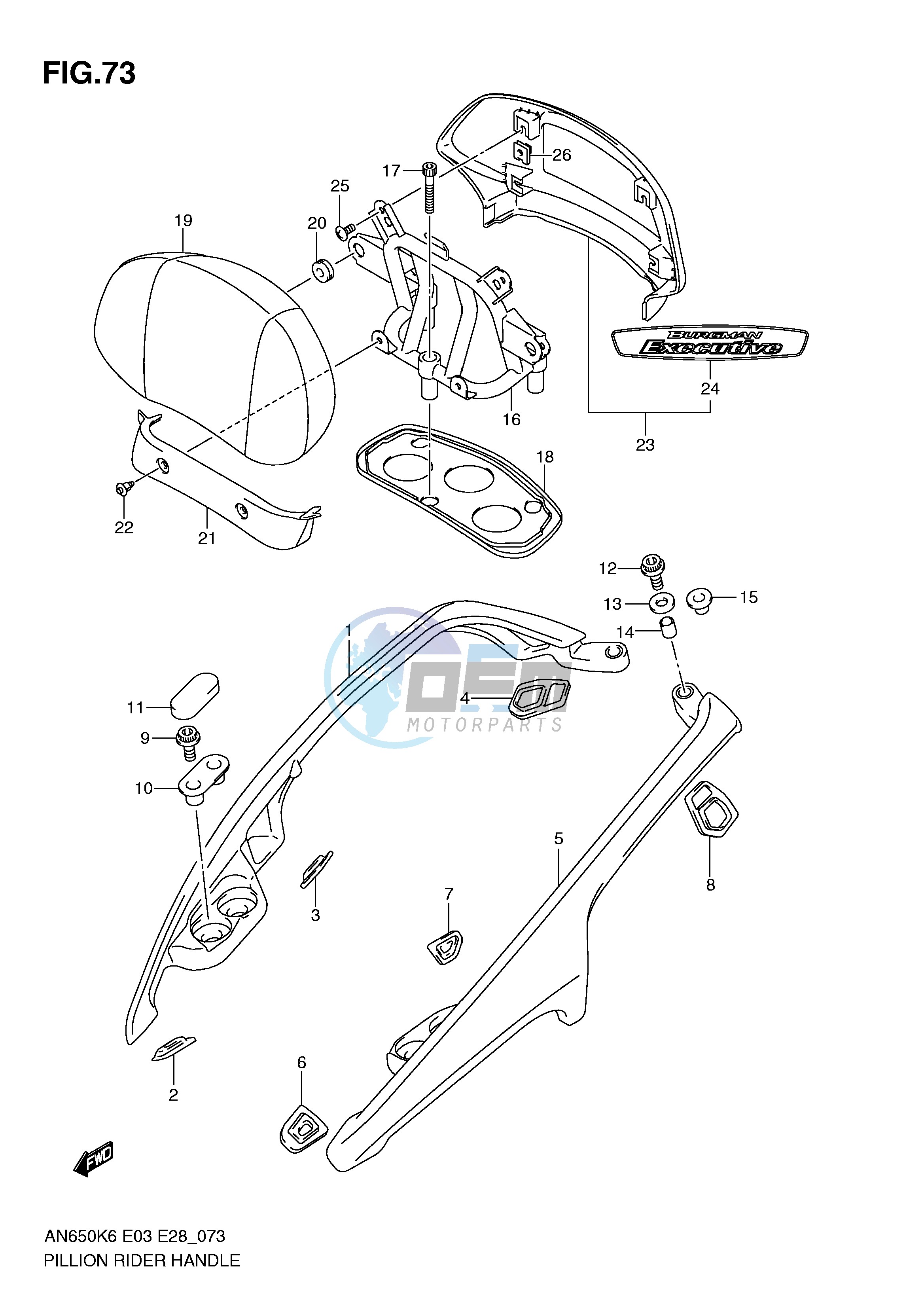 PILLION RIDER HANDLE (AN650AK6 AK7 AK8 AK9 AL0)