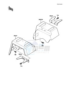 KAF 450 B [MULE 1000] (B1) [MULE 1000] drawing REAR FENDER-- S- -