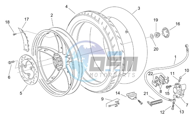 Rear wheel - disc brake