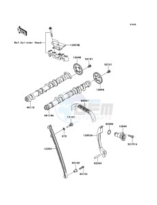 NINJA_ZX-6R ZX600P8F FR GB XX (EU ME A(FRICA) drawing Camshaft(s)/Tensioner