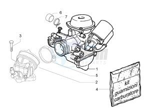 Granturismo 200 L drawing Carburettor  assembly - Union pipe