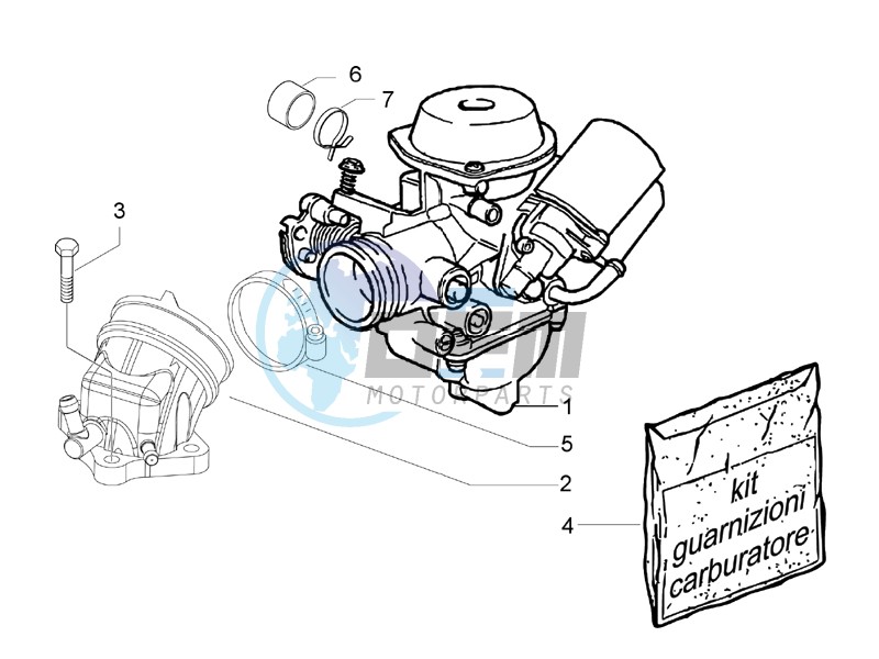 Carburettor  assembly - Union pipe