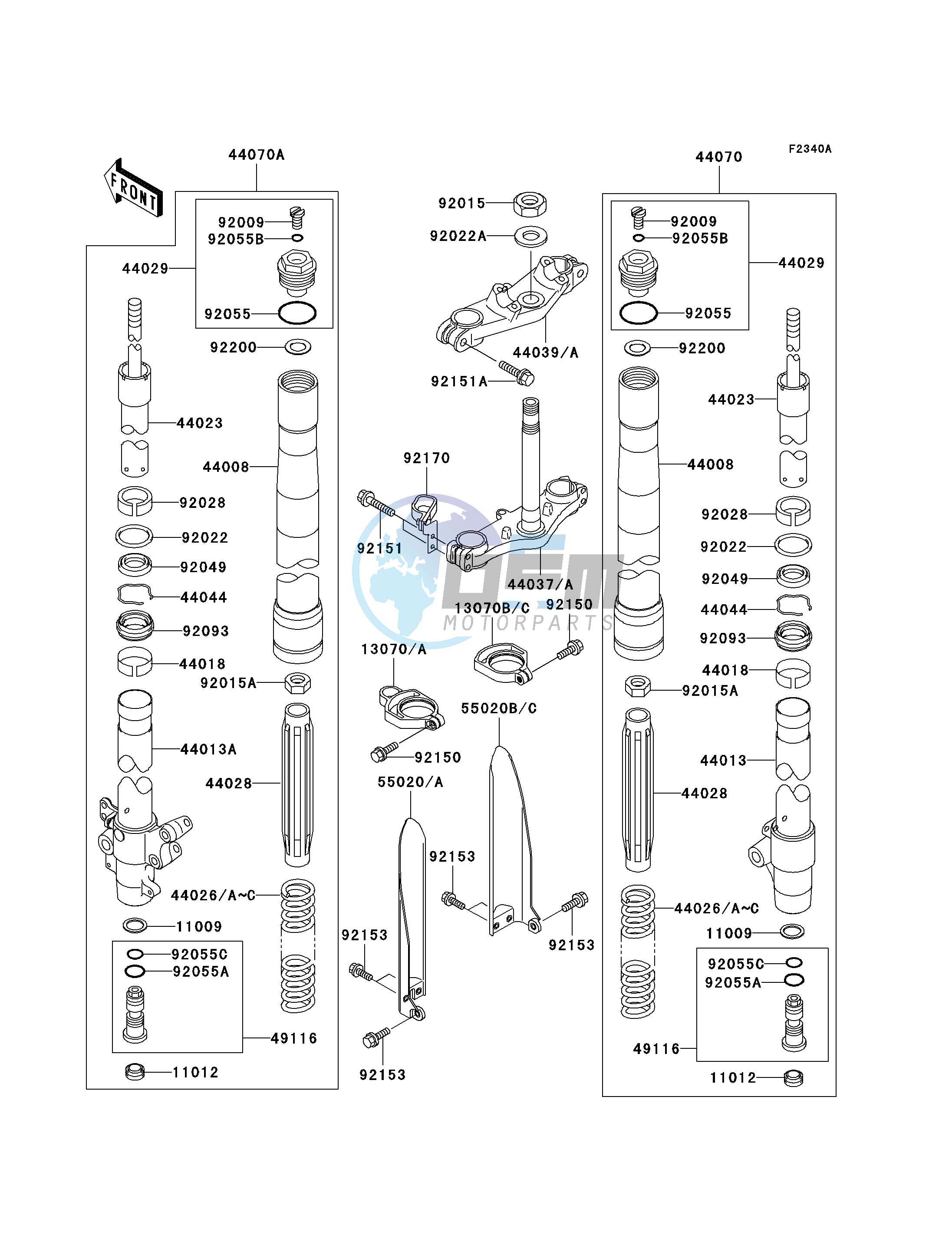 FRONT FORK -- D7F - D9FA- -