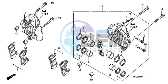 FRONT BRAKE CALIPER (CBR600RR9,A/RA9,A)