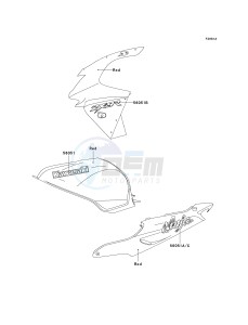 ZX 900 C [NINJA ZX-9R] (C1-C2) [NINJA ZX-9R] drawing DECALS-- RED- --- ZX900-C1- -