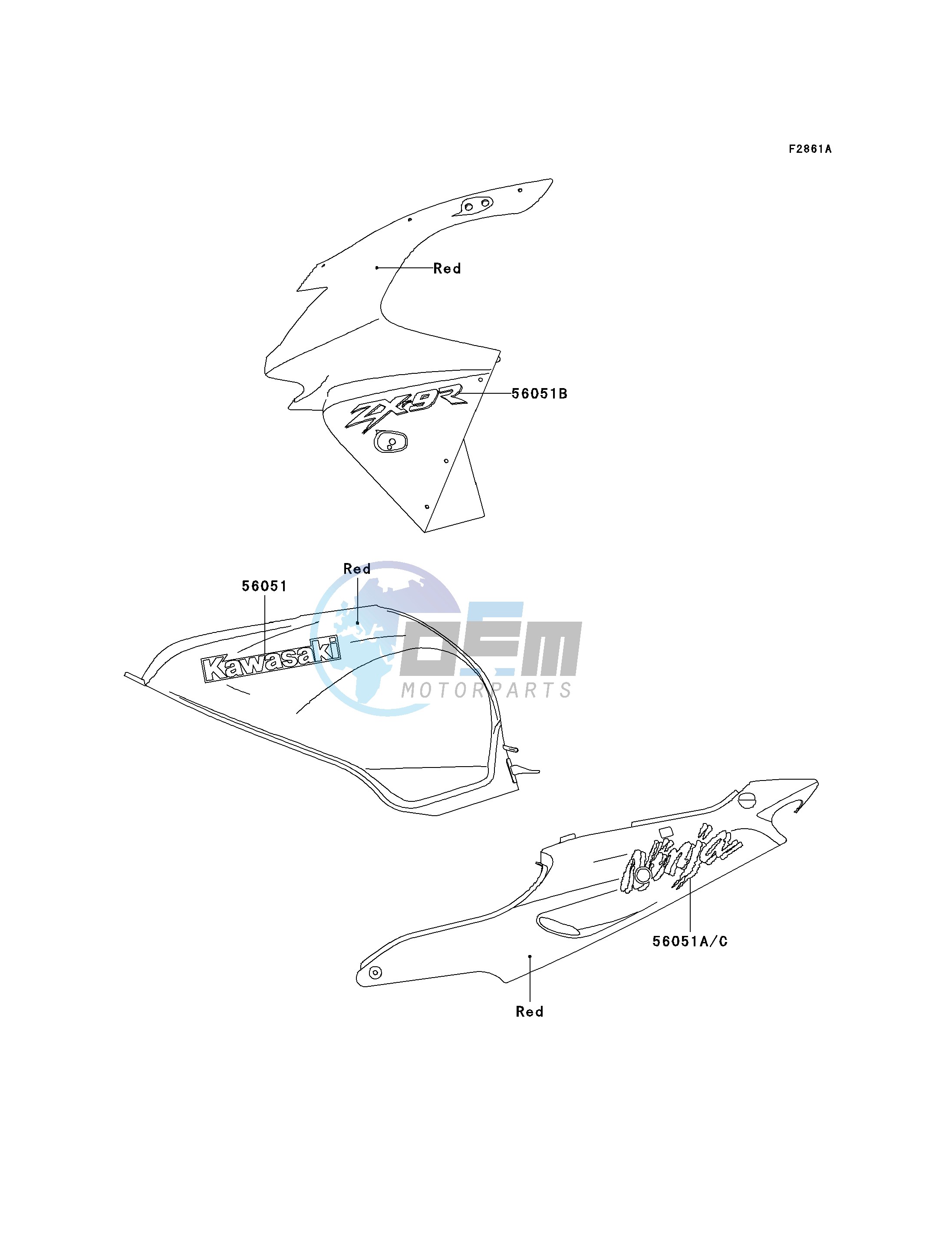 DECALS-- RED- --- ZX900-C1- -