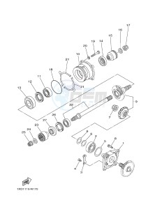 YXM700E YXM700PE MP 700 EPS (1XPC) drawing MIDDLE DRIVE GEAR