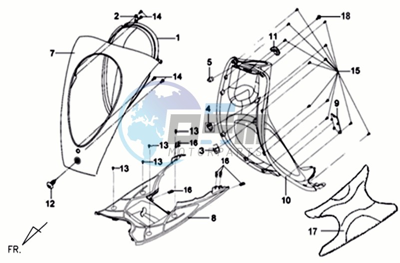 FR PLATE / HEAD LIGHT / FOOTREST