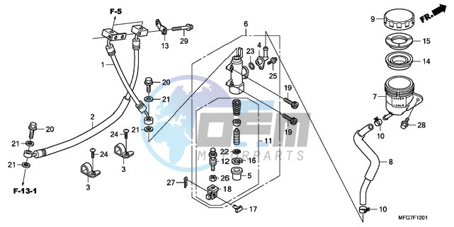 REAR BRAKE MASTER CYLINDER (CB600FA/FA3)