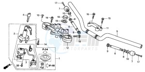 CB600F HORNET S drawing HANDLE PIPE/TOP BRIDGE (CB600F2/F22)