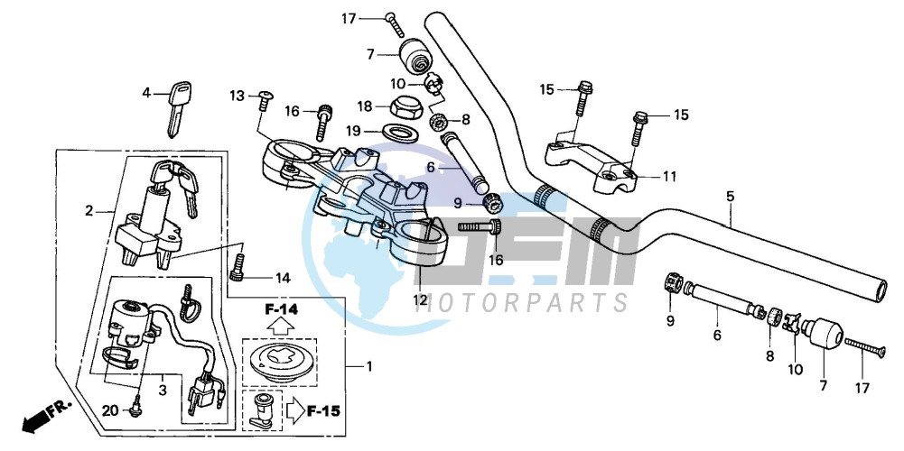 HANDLE PIPE/TOP BRIDGE (CB600F2/F22)