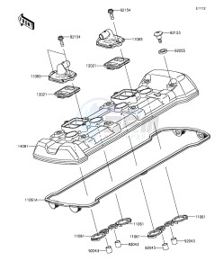 Z1000SX ZX1000LGF FR GB XX (EU ME A(FRICA) drawing Cylinder Head Cover