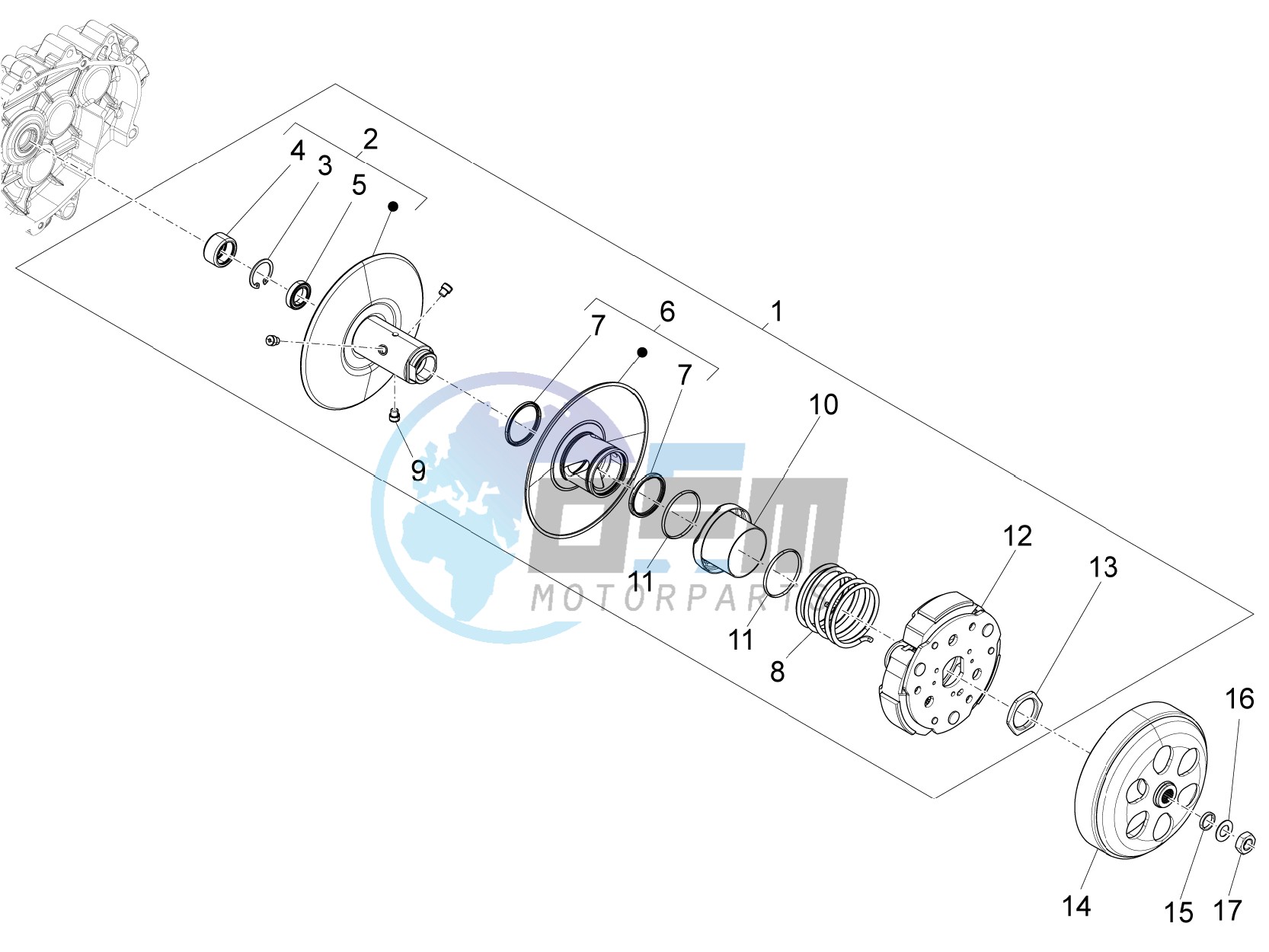 Driven pulley