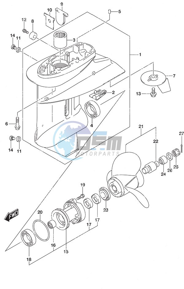 Gear Case Non-Remote Control