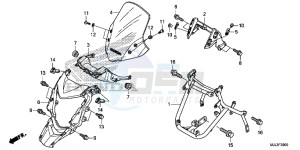 NC750XE NC750X Europe Direct - (ED) drawing FRONT COWL