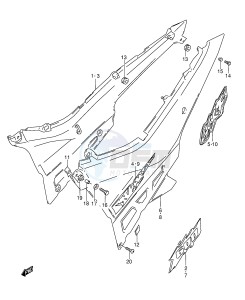 GSX600F (E2) Katana drawing FRAME COVER (MODEL R S)