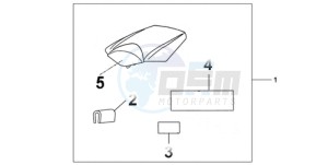 CBR1000RR9 France - (F / MME) drawing REAR SEAT COWL PEARL SIREN BLUE