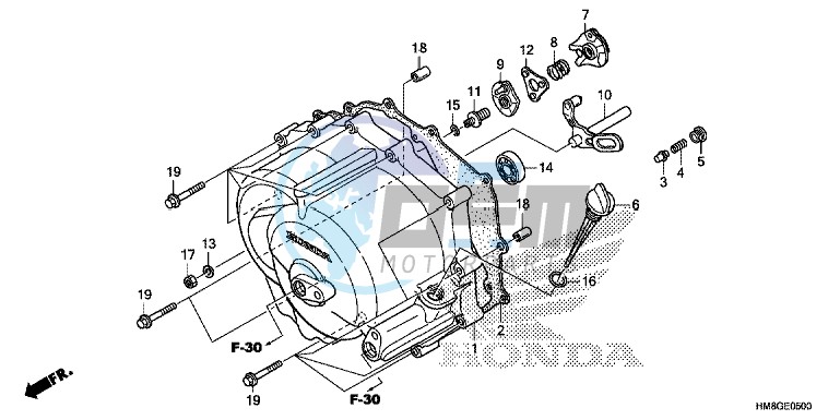 FRONT CRANKCASE COVER (TRX250TM)