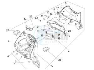 Beverly 250 Tourer (USA) USA drawing Front glove-box - Knee-guard panel