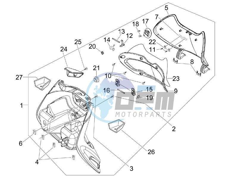 Front glove-box - Knee-guard panel