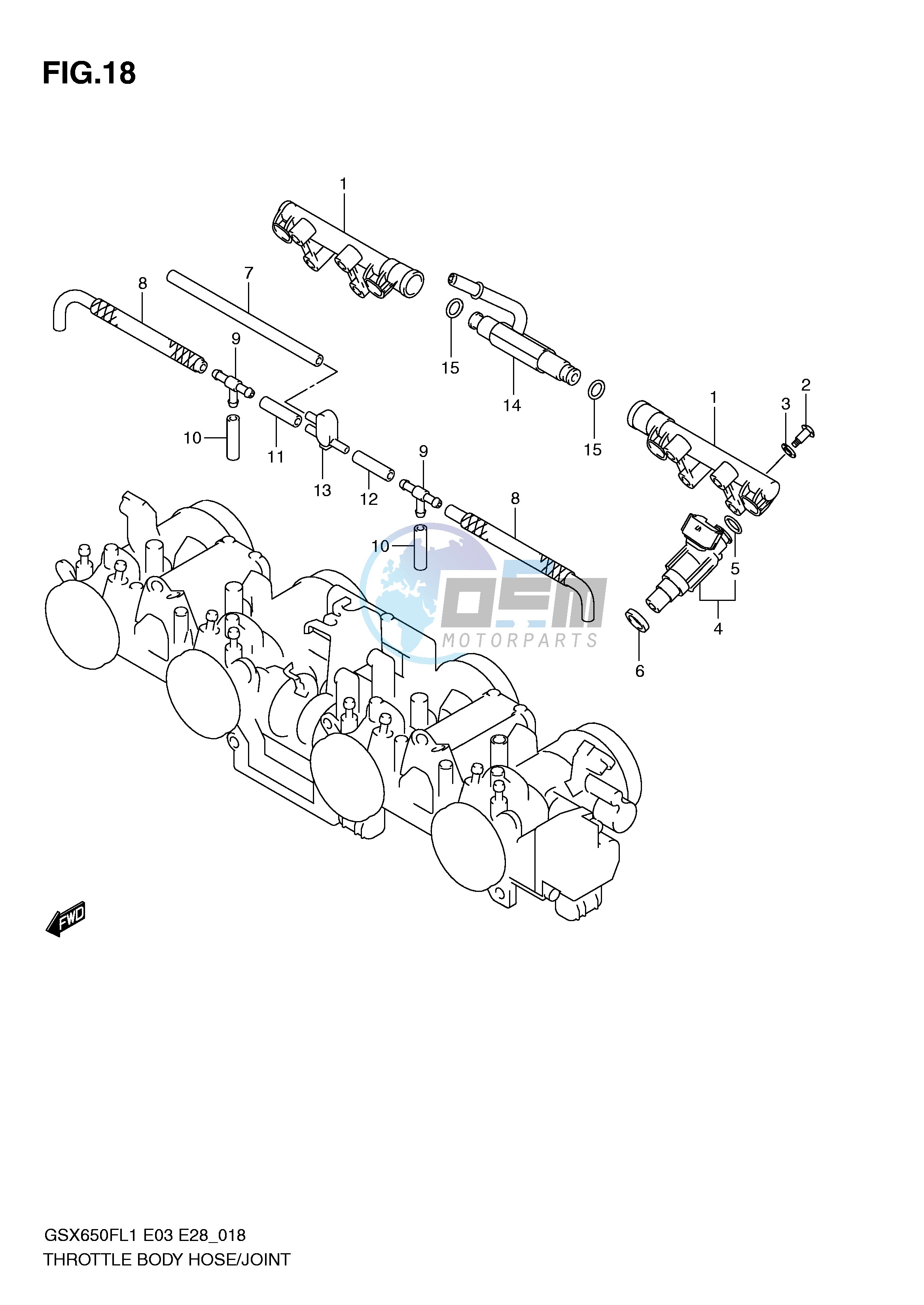 THROTTLE BODY HOSE JOINT (GSX650FL1 E28)