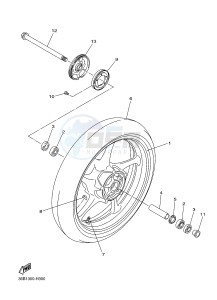 XJ6SA 600 DIVERSION (S-TYPE, ABS) (36DE 36DG) drawing FRONT WHEEL