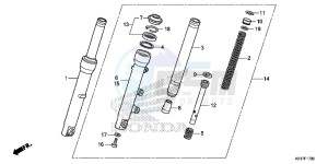 SH125AD SH125i UK - (E) drawing FRONT FORK