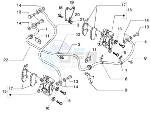 Beverly 125 RST drawing Brake calipers - brake pipes