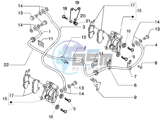 Brake calipers - brake pipes