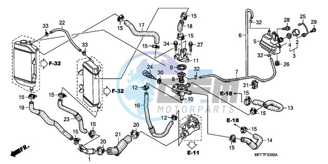 WATER HOSE/THERMOSTAT