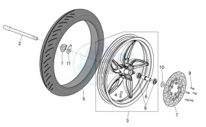 Scarabeo 50 2t drawing Front wheel