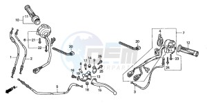 CB600F CB600S drawing HANDLE LEVER/SWITCH/ CABLE (CB600F22)