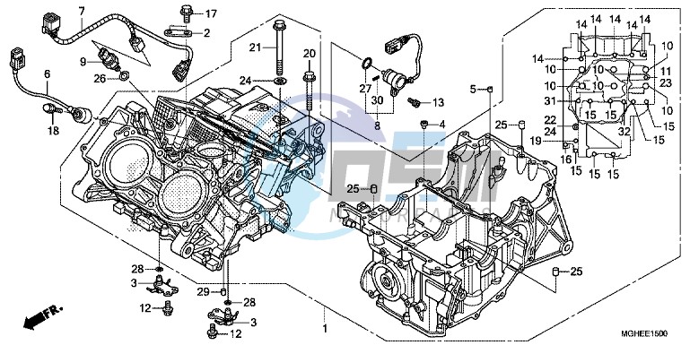 CRANKCASE (VFR1200X/XA/XL)