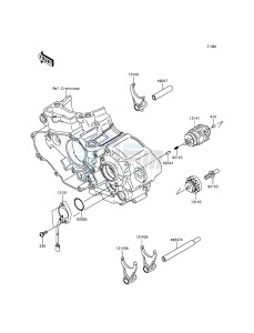 KX450F KX450FFF EU drawing Gear Change Drum/Shift Fork(s)