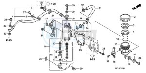 CBR1000RR9 BR / HRC MME - (BR / HRC MME) drawing REAR BRAKE MASTER CYLINDER (CBR1000RR)