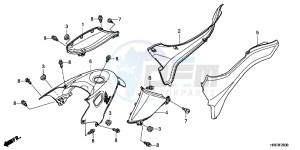 TRX500FEC drawing SIDE COVER/ TANK COVER