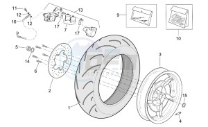 Leonardo 250 st (eng. Yamaha) drawing Rear wheel - Rear caliper