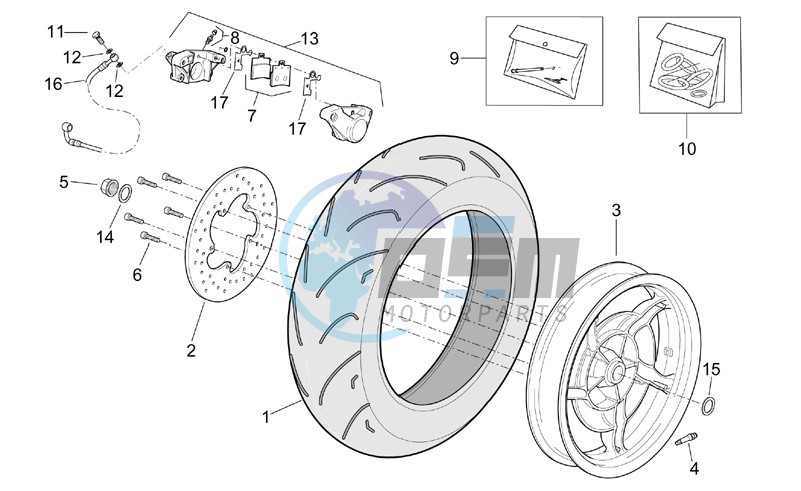 Rear wheel - Rear caliper