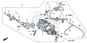 NT700VAA France - (F / ABS) drawing THROTTLE BODY