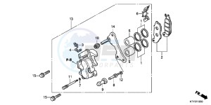 CBR125RSD CBR125RS UK - (E) drawing FRONT BRAKE CALIPER