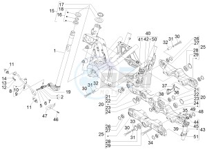 MP3 300 ie Touring drawing Fork steering tube - Steering bearing unit